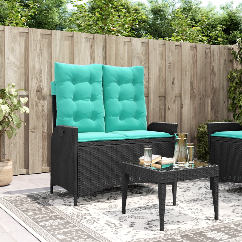 Sillón Reclinable De Jardín Con Cojines Ratán Sintético