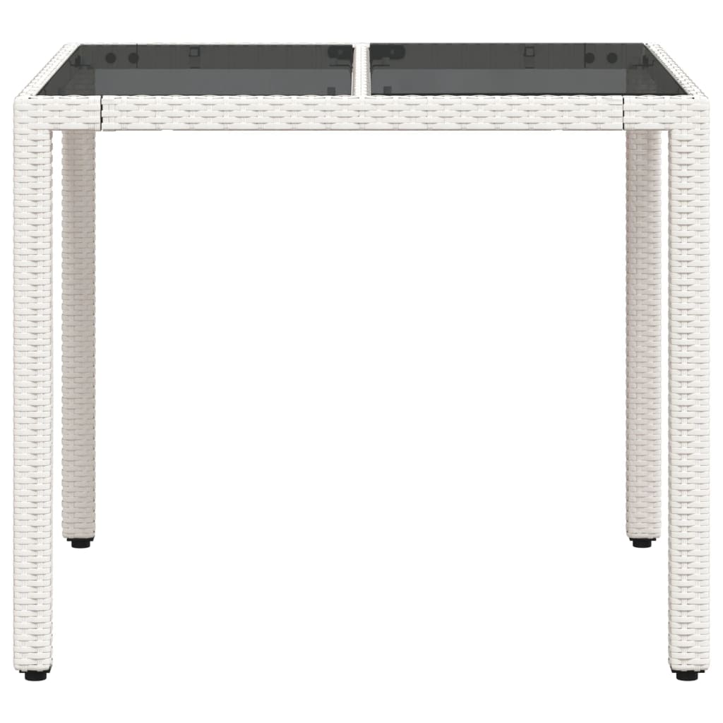 Mesa De Jardín Superficie De Vidrio Ratán Pe 90X90X75 Cm