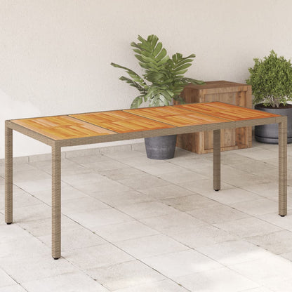 Mesa De Jardín Superficie Madera Acacia Ratán 190X90X75Cm