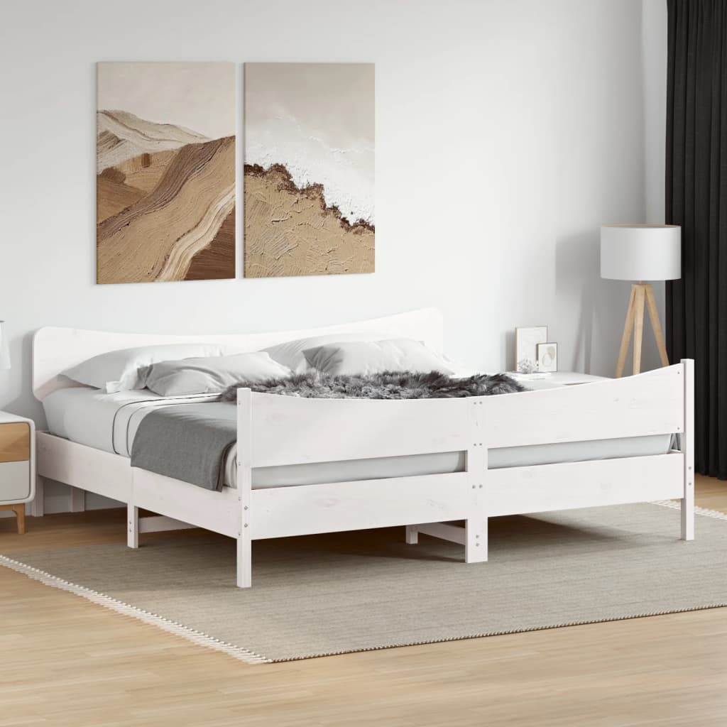 Estructura De Cama Sin Colchón Madera Maciza De Pino