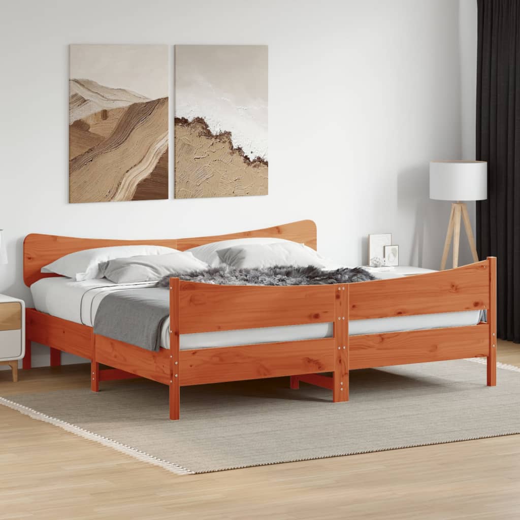 Estructura De Cama Sin Colchón Madera Maciza De Pino