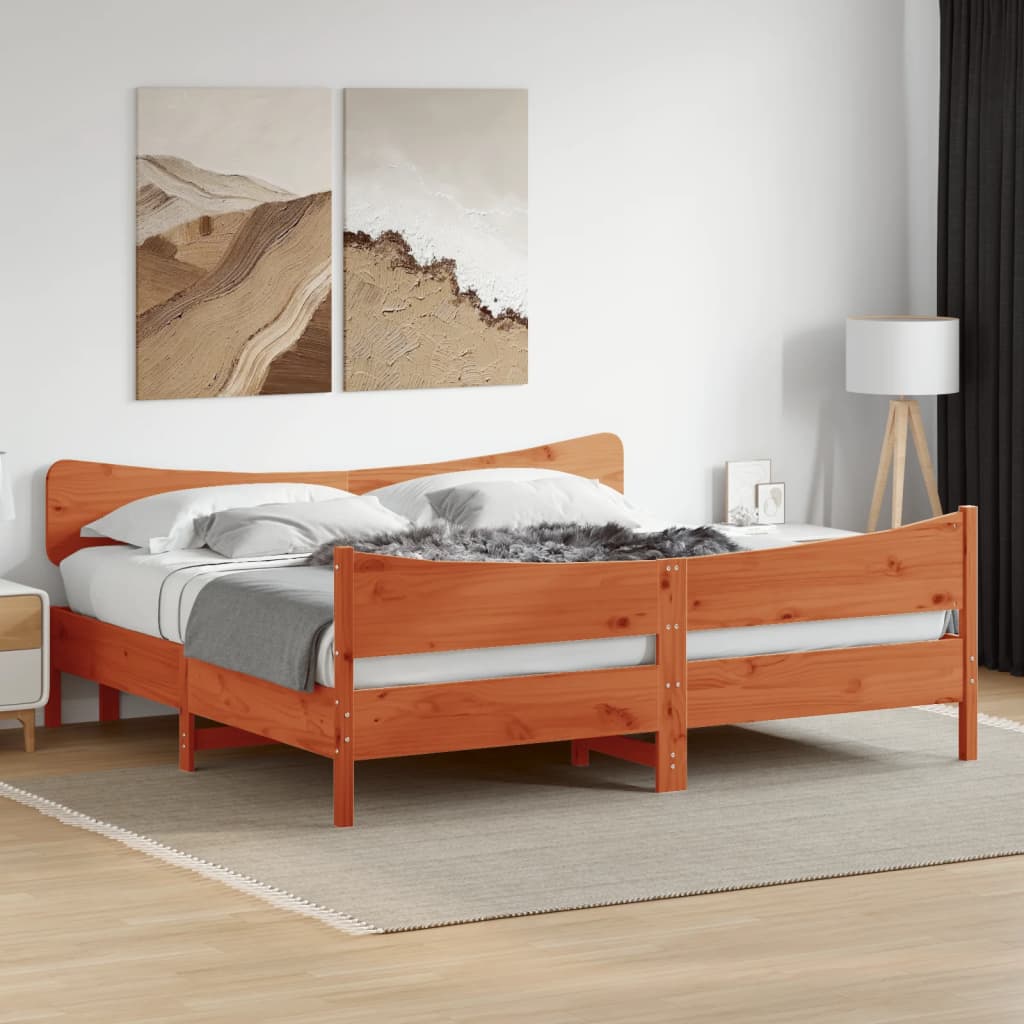 Estructura De Cama Sin Colchón Madera Maciza De Pino