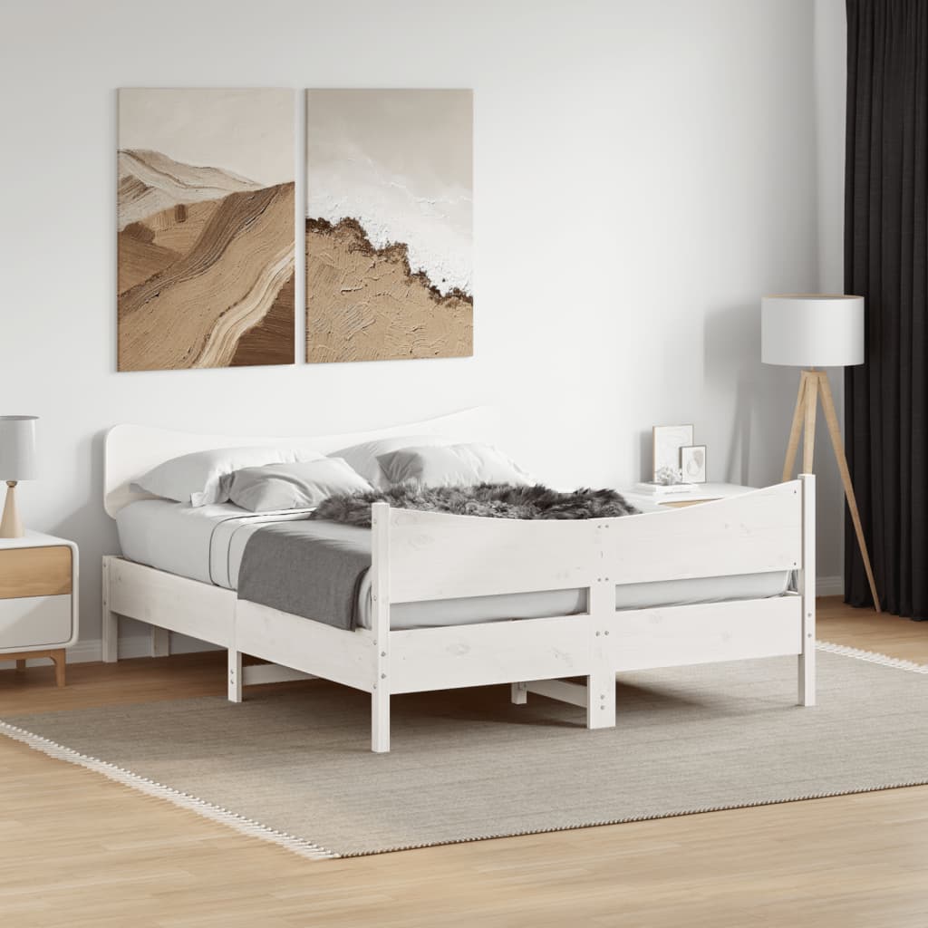 Estructura De Cama Sin Colchón Madera Maciza De Pino
