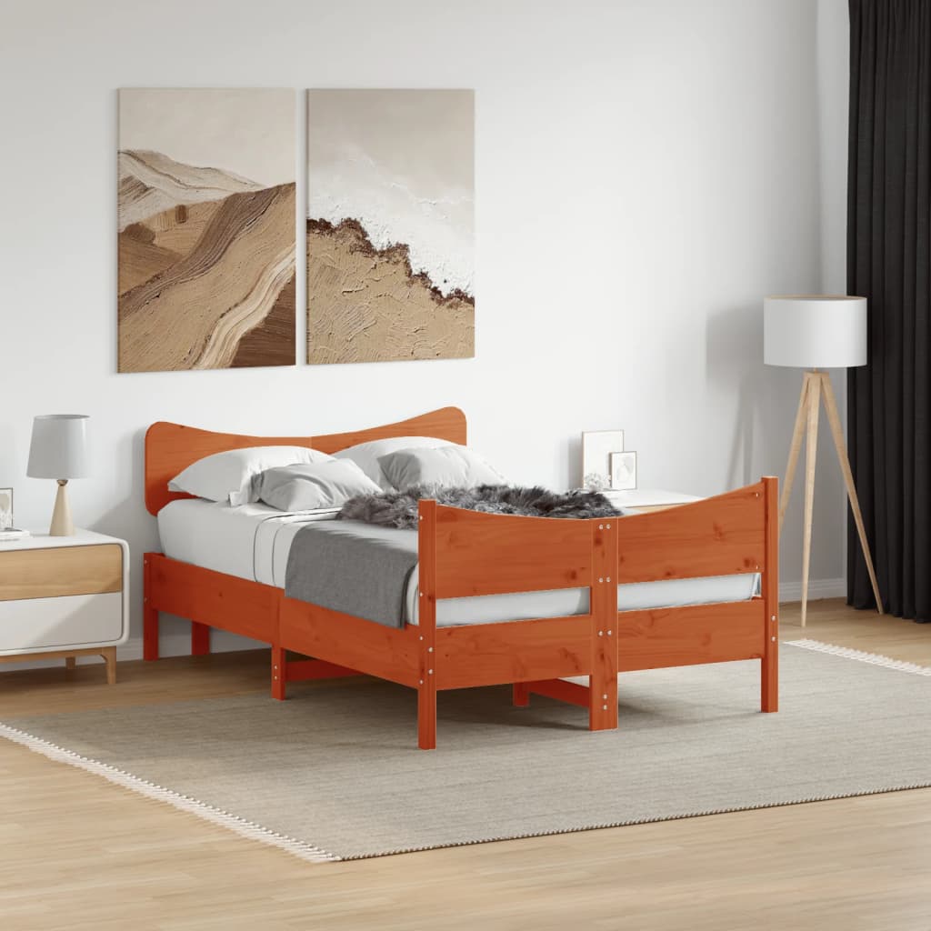 Estructura De Cama Sin Colchón Madera Maciza De Pino