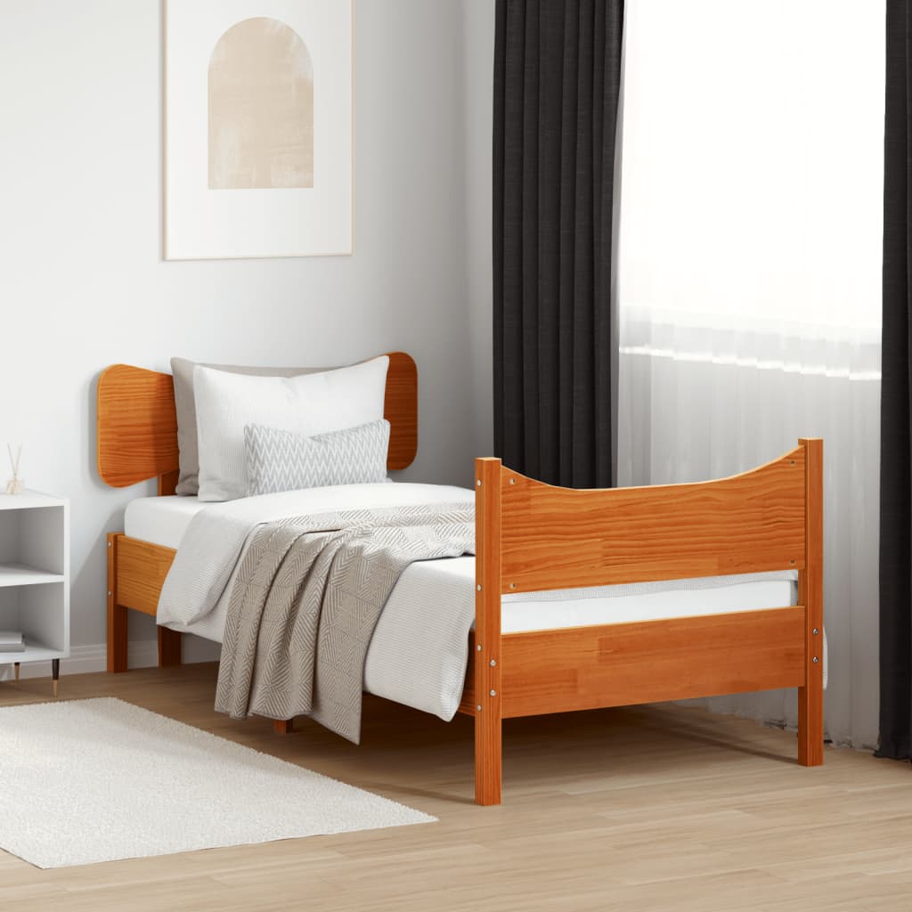 Estructura De Cama Sin Colchón Madera Maciza De Pino