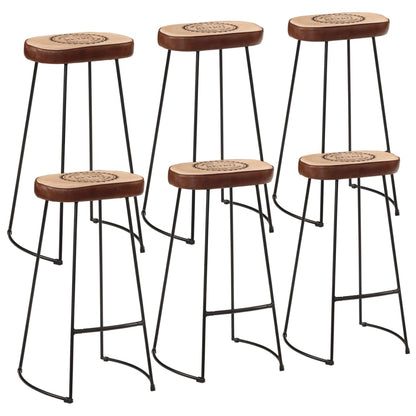 Set Mesa Alta Y Taburetes 7 Pzas Madera Maciza Mango Y Metal