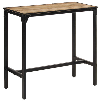 Set De Mesa Alta Y Taburetes 5 Pzas Madera Maciza Mango Y Metal