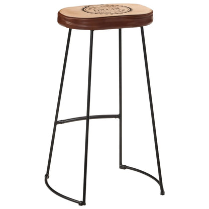 Set De Mesa Alta Y Taburetes 3 Pzas Madera Maciza Mango Y Metal