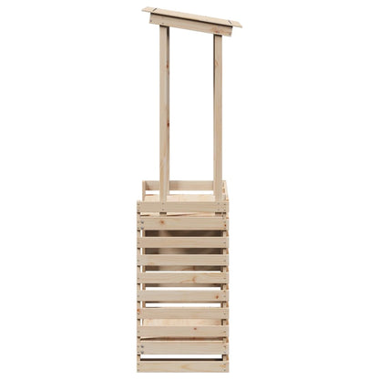 Mesa De Bar De Jardín Con Techo Madera Maciza