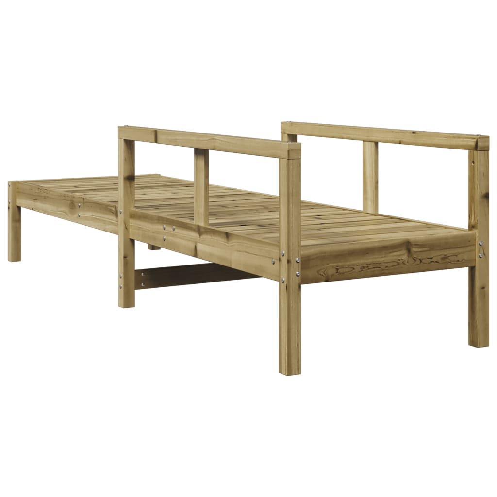 Tumbona De Madera De Pino Impregnada 199,5X62X55 Cm