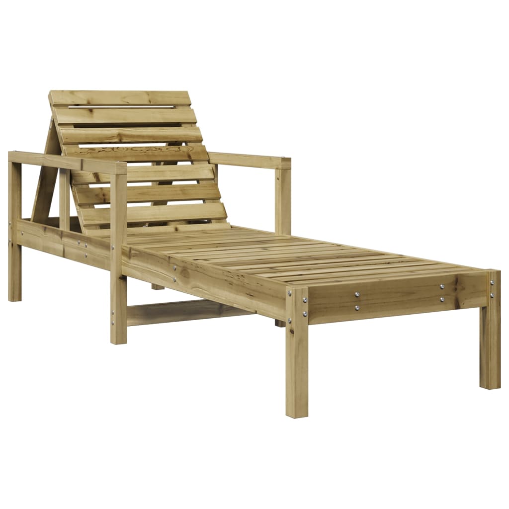 Tumbona De Madera De Pino Impregnada 199,5X62X55 Cm
