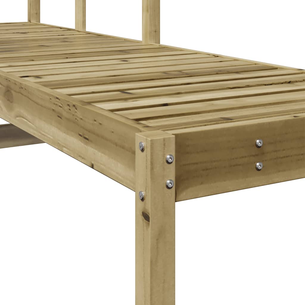 Tumbona De Madera De Pino Impregnada 199,5X62X55 Cm