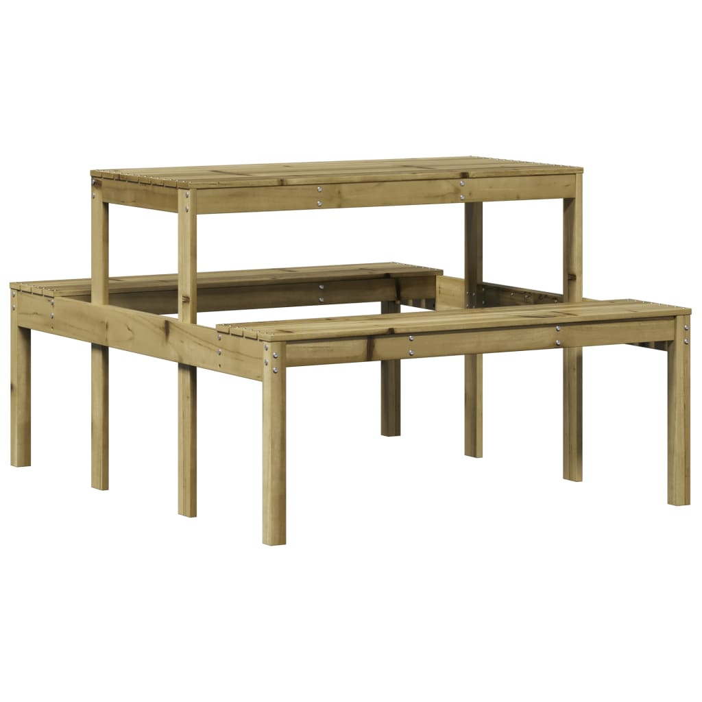 Mesa De Pícnic Madera Pino Impregnada 110X134X75 Cm