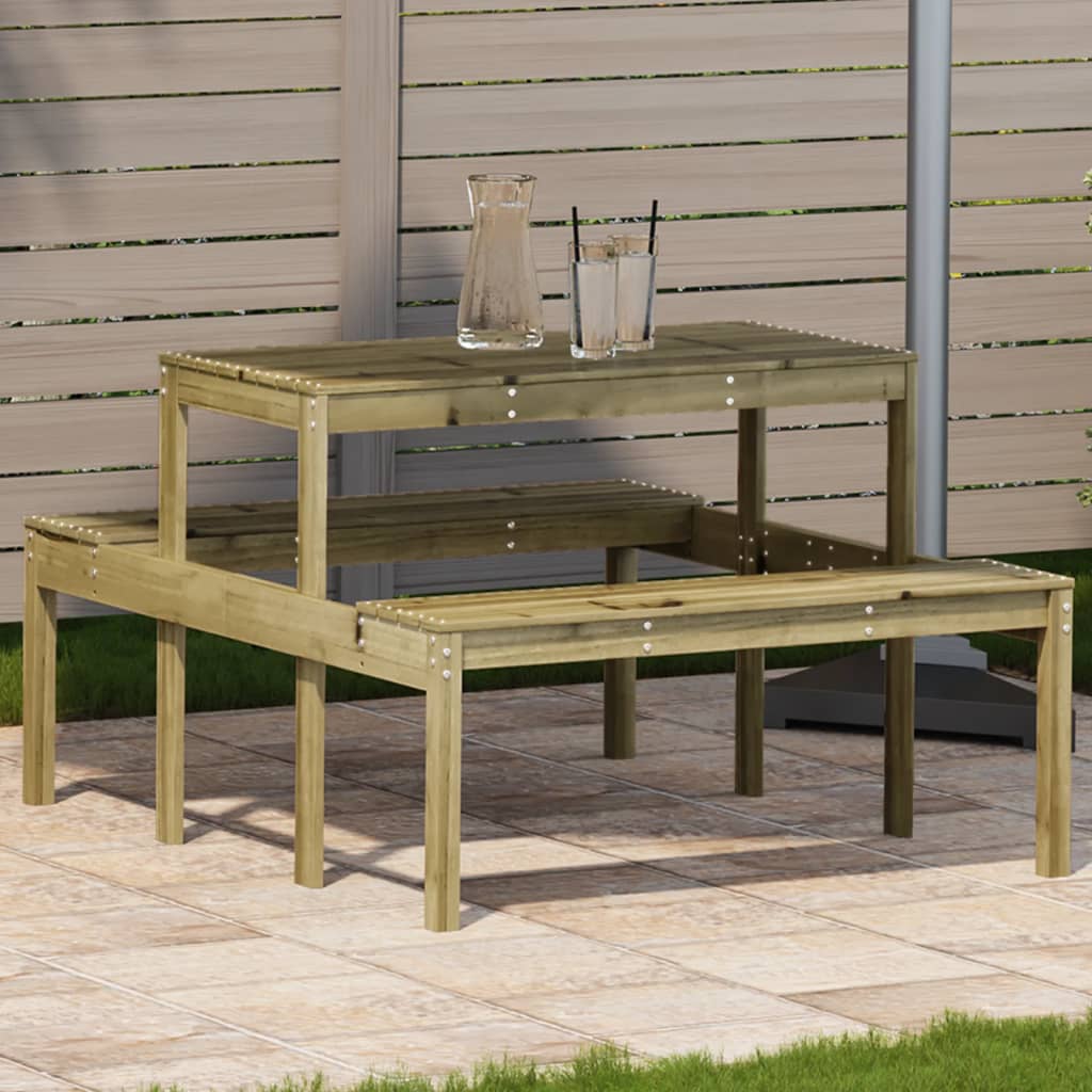 Mesa De Pícnic Madera Pino Impregnada 110X134X75 Cm