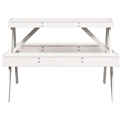 Mesa De Pícnic Madera Maciza De Pino 105X134X75 Cm