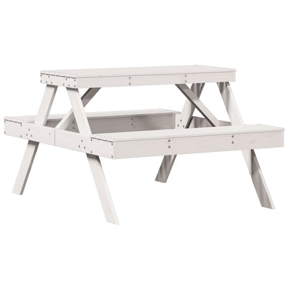Mesa De Pícnic Madera Maciza De Pino 105X134X75 Cm