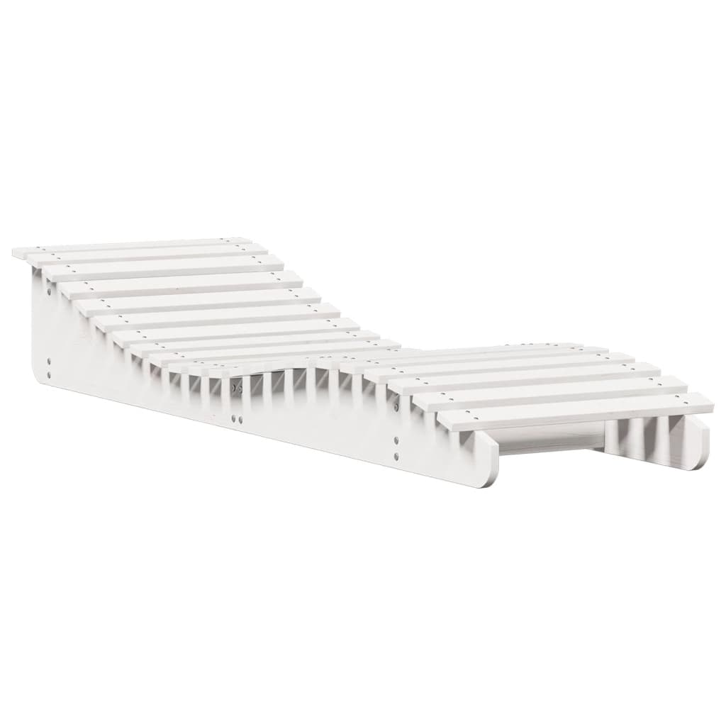 Tumbona De Madera Maciza De Pino Blanca 205X60X31,5 Cm