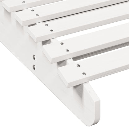 Tumbona De Madera Maciza De Pino Blanca 205X60X31,5 Cm