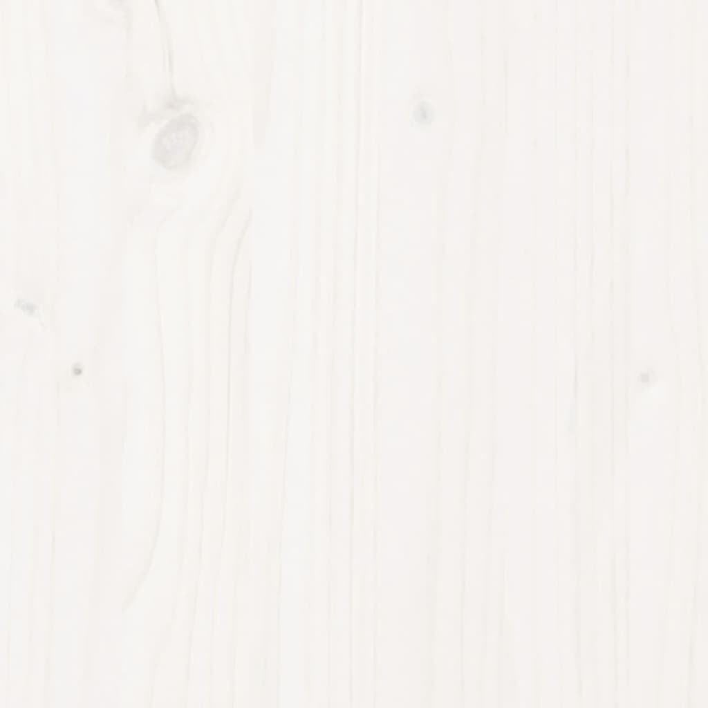 Tumbona De Madera Maciza De Pino Blanca 205X60X31,5 Cm