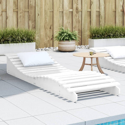Tumbona De Madera Maciza De Pino Blanca 205X60X31,5 Cm