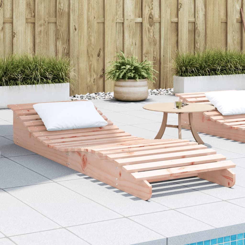 Tumbona De Madera Maciza De Pino Blanca 205X60X31,5 Cm