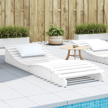 Tumbona De Madera Maciza De Pino Blanca 205X60X31,5 Cm