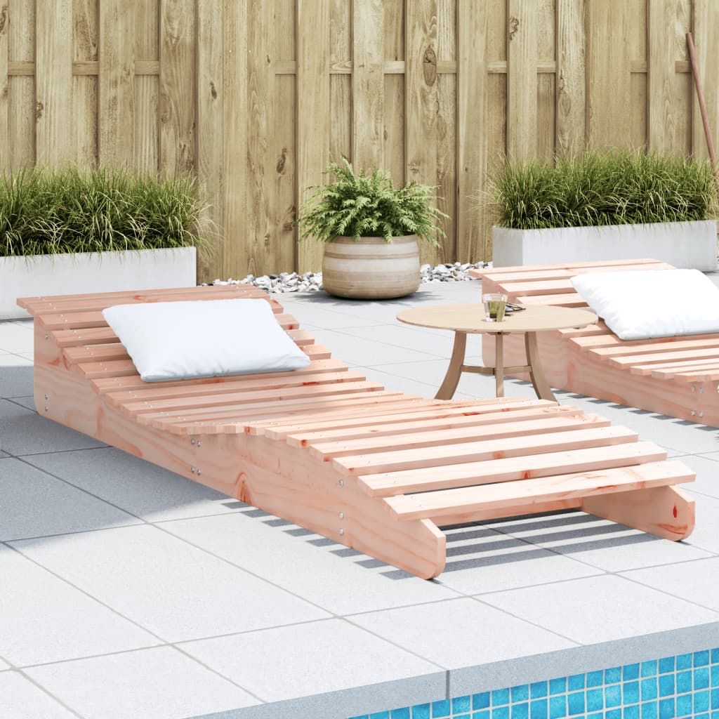 Tumbona De Madera Maciza De Pino Blanca 205X60X31,5 Cm