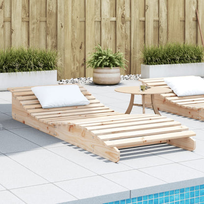 Tumbona De Madera Maciza De Pino Blanca 205X60X31,5 Cm