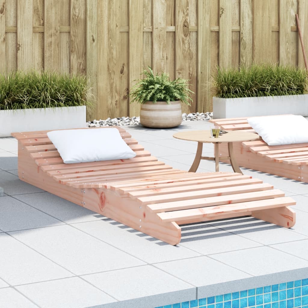 Tumbona De Madera Maciza De Pino Blanca 205X60X31,5 Cm