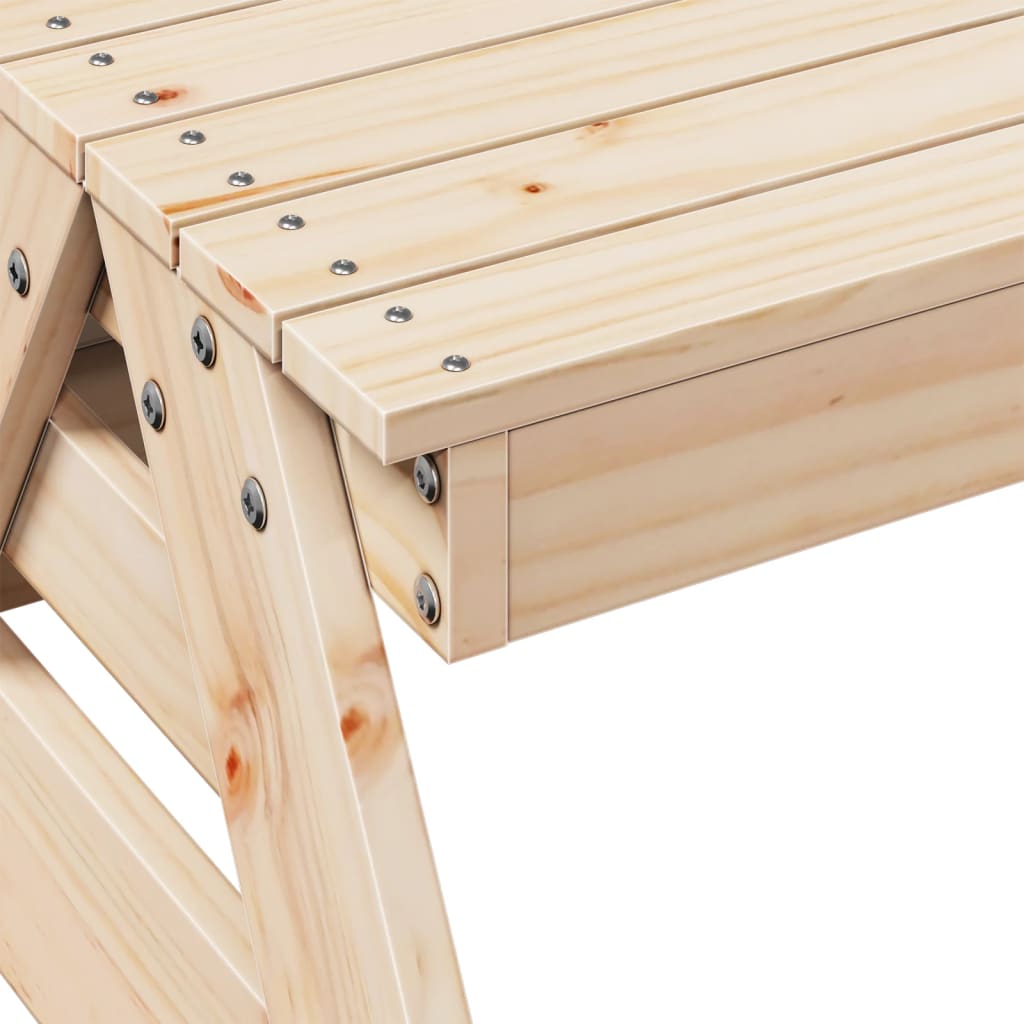 Mesa De Picnic Para Niños Madera Maciza De Pino 88X97X52 Cm
