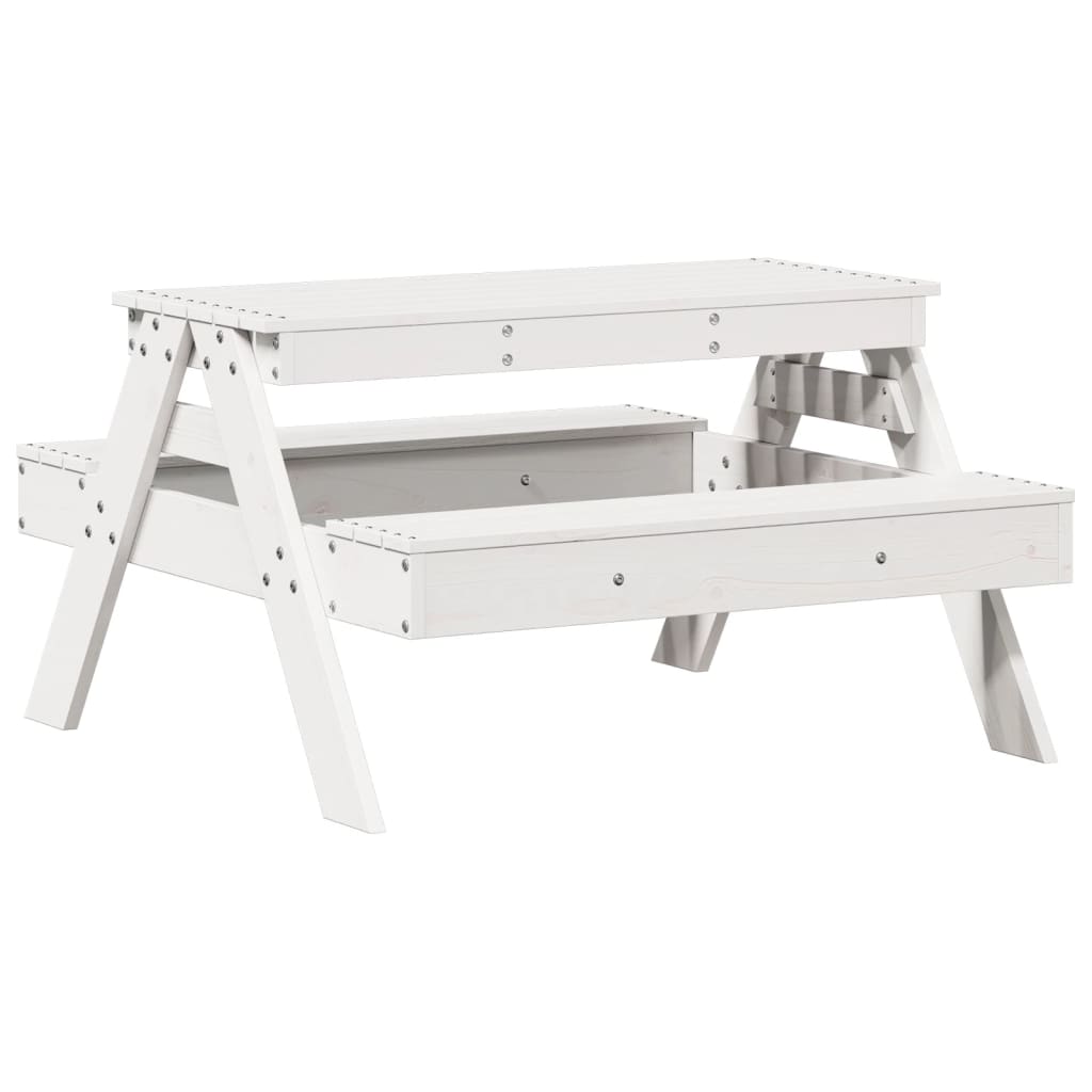 Mesa De Pícnic Para Niños Madera Maciza Pino 88X97X52 Cm