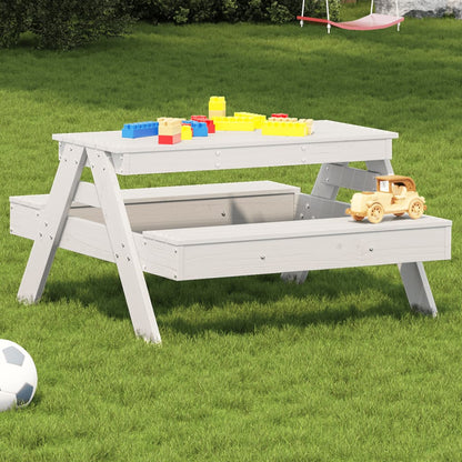 Mesa De Picnic Para Niños Madera Maciza De Pino 88X97X52 Cm