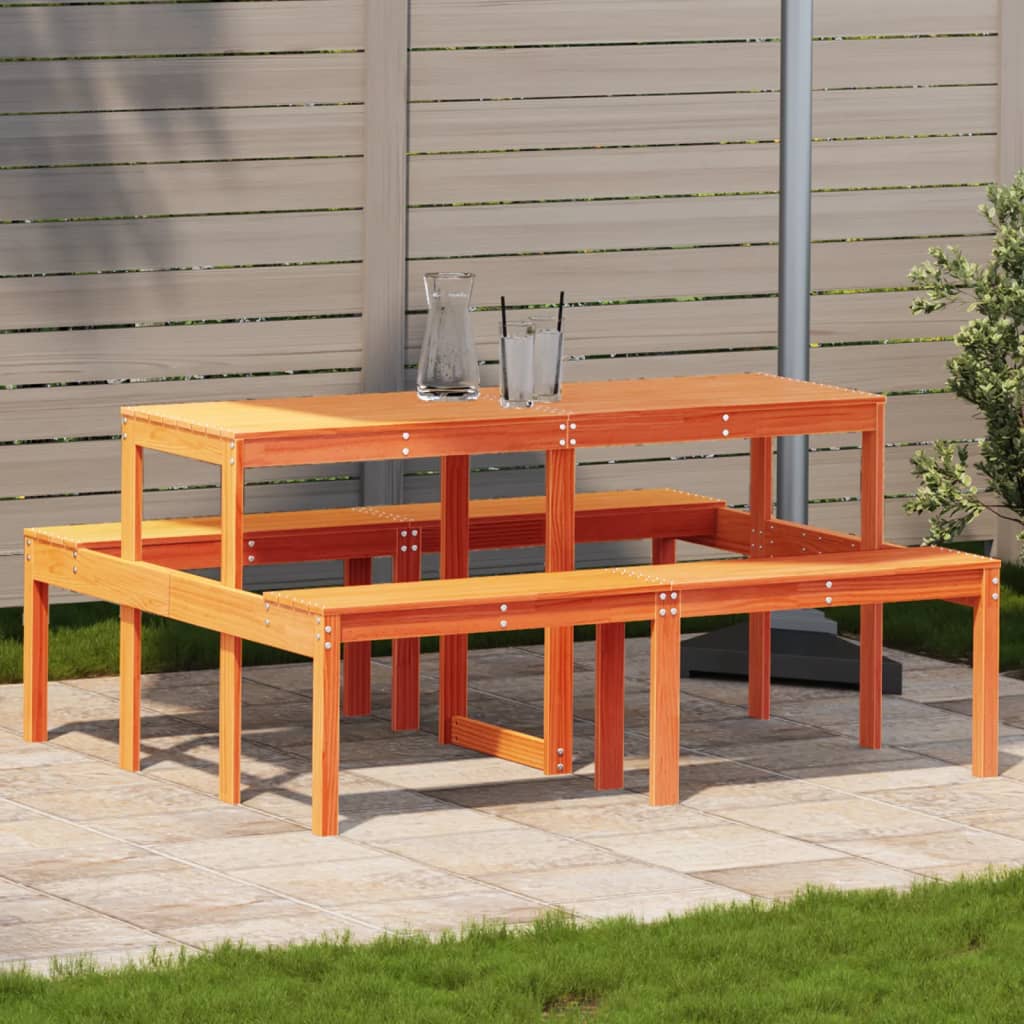 Mesa De Pícnic Madera Pino Impregnada 110X134X75 Cm