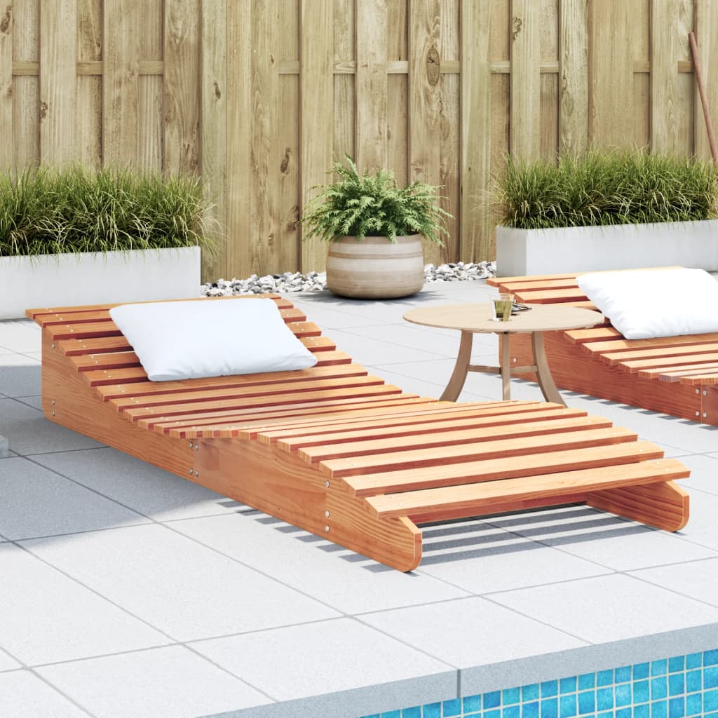 Tumbona De Madera Maciza De Pino Blanca 205X60X31,5 Cm