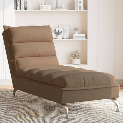 Sofá Diván Con Cojines Tela Gris Taupe