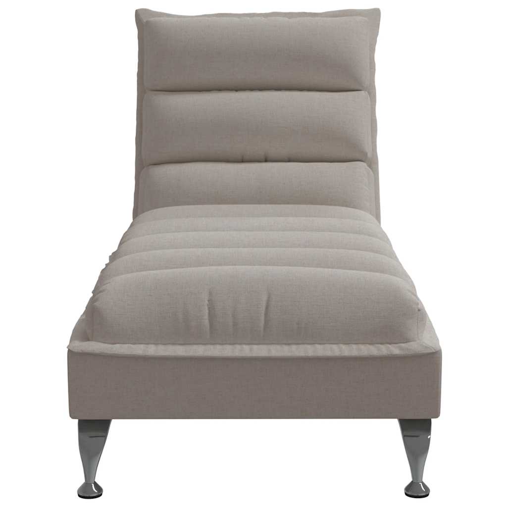 Sofá Diván Con Cojines Tela Gris Taupe