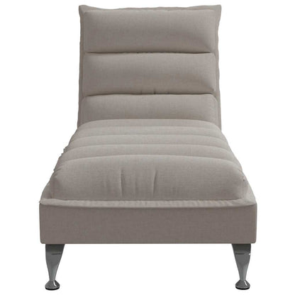 Sofá Diván Con Cojines Tela Gris Taupe