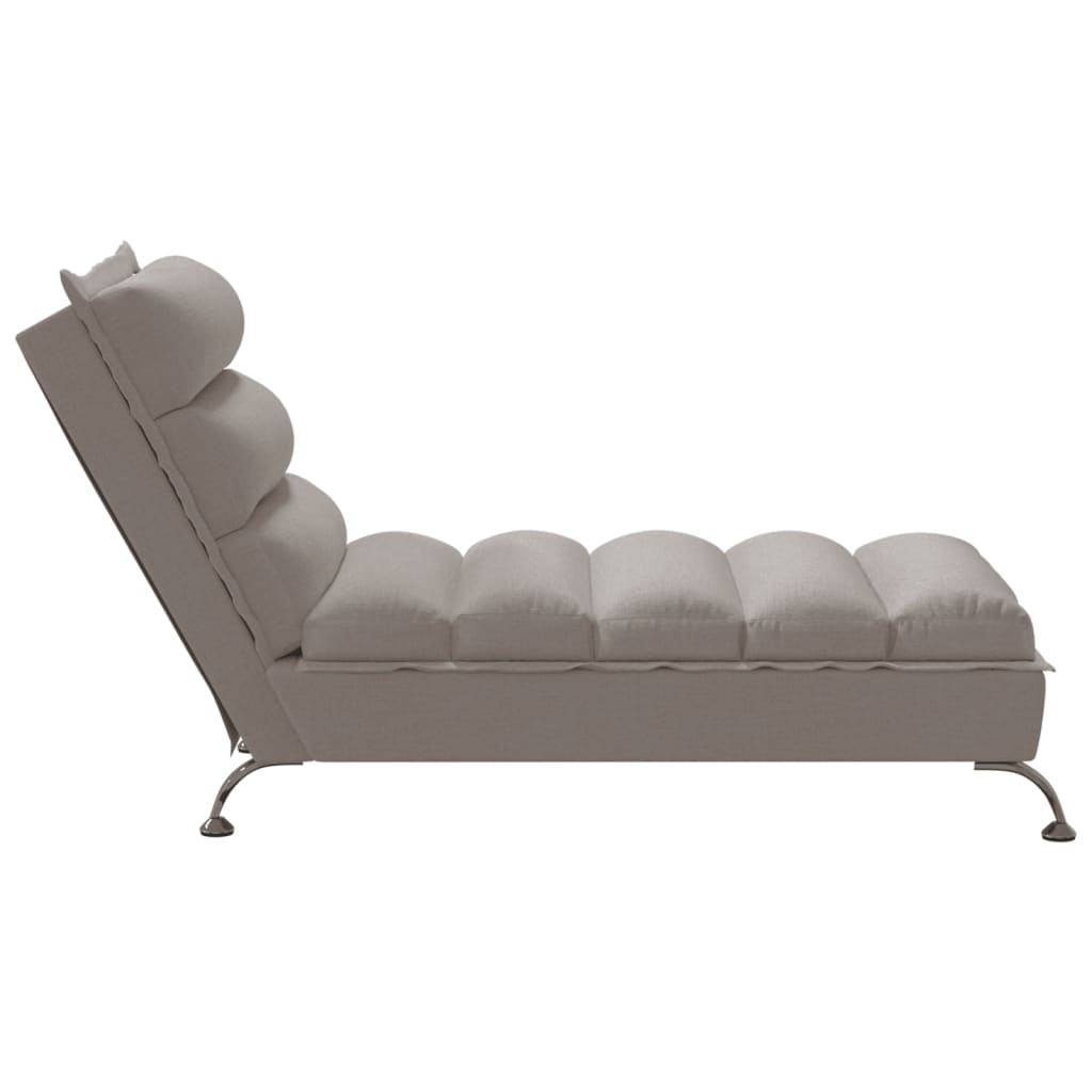 Sofá Diván Con Cojines Tela Gris Taupe