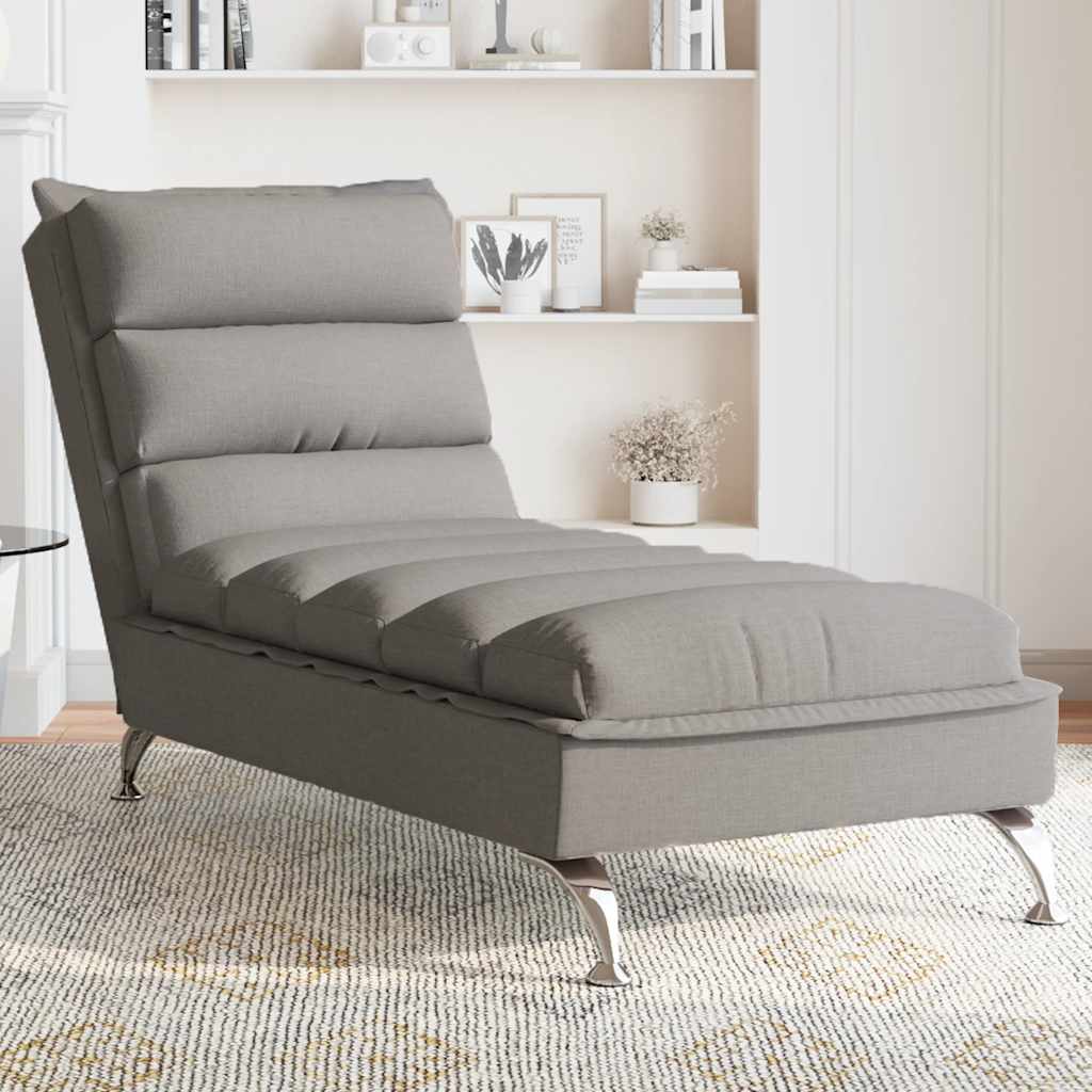Sofá Diván Con Cojines Tela Gris Taupe