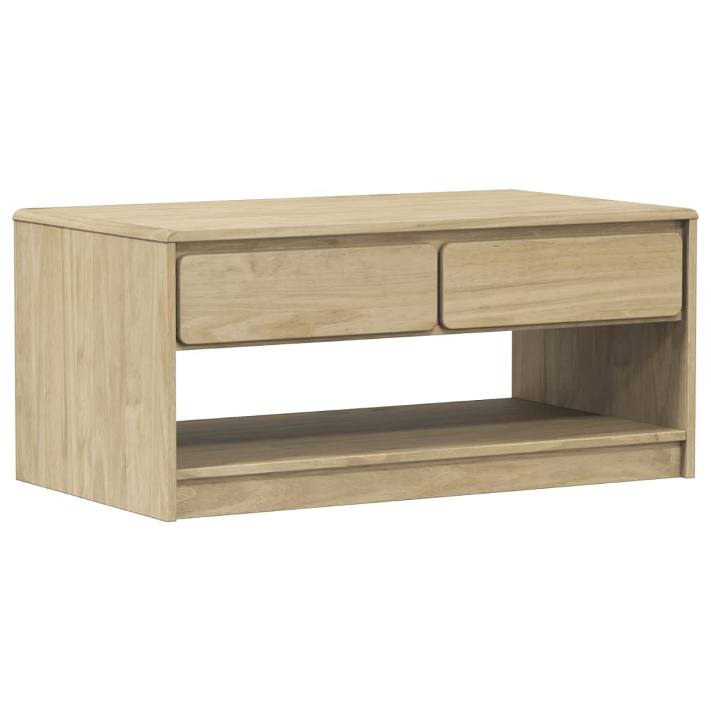 Mesa De Centro Sauda Madera Maciza Pino Color Roble 99X55X45 Cm