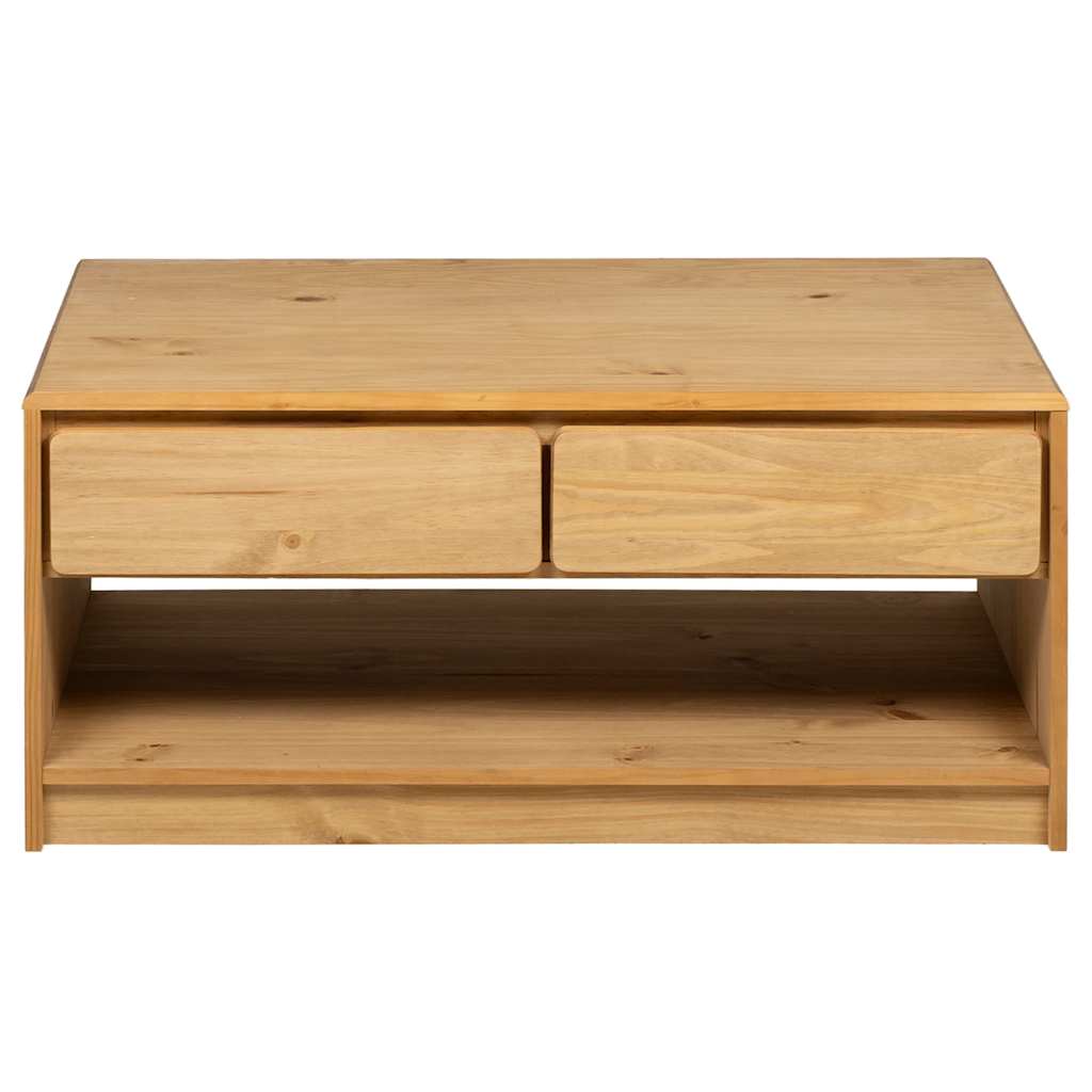Mesa De Centro Sauda Madera Maciza Pino Color Roble 99X55X45 Cm