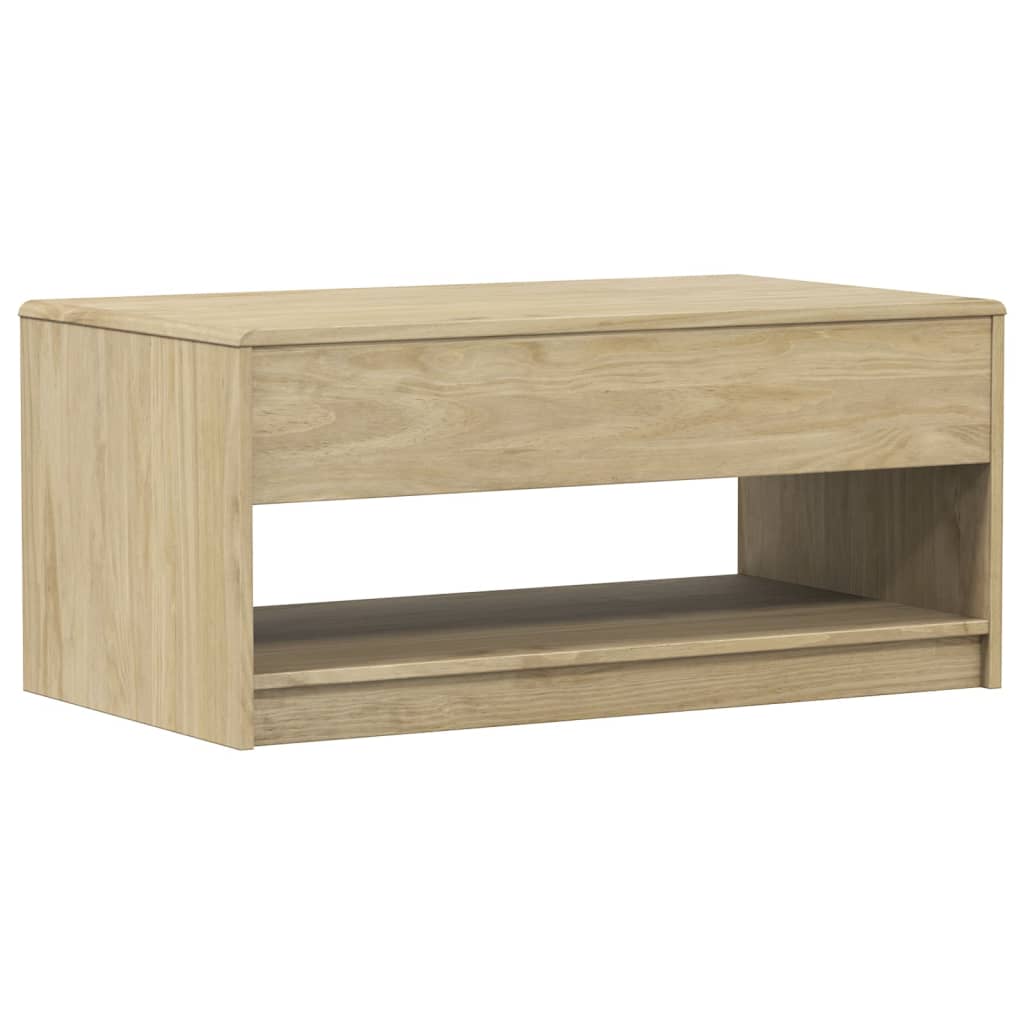 Mesa De Centro Sauda Madera Maciza Pino Color Roble 99X55X45 Cm