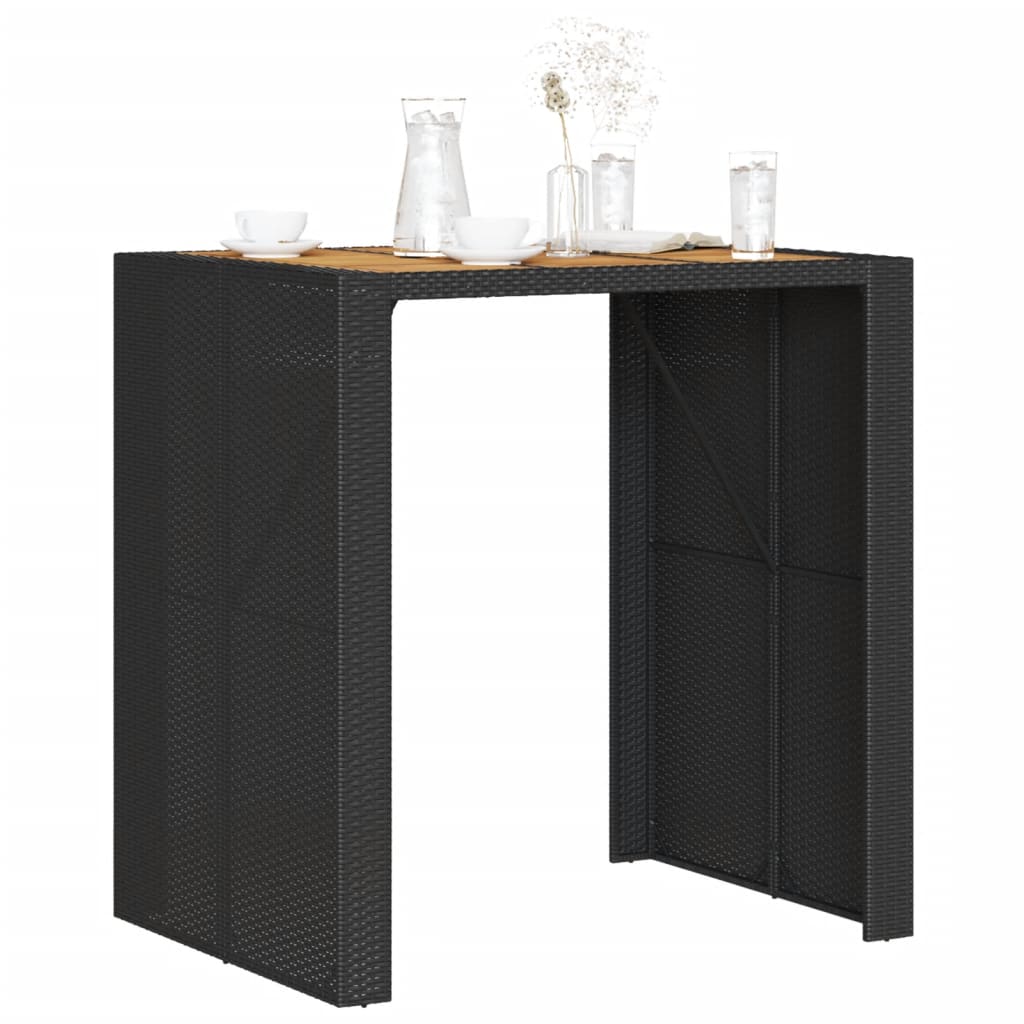Mesa Alta Jardín Superficie Madera Ratán Pe