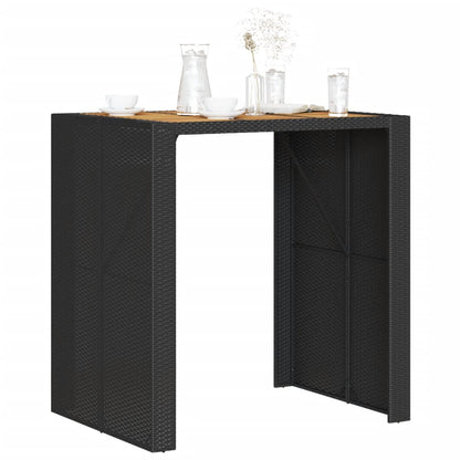 Mesa Alta Jardín Superficie Madera Ratán Pe