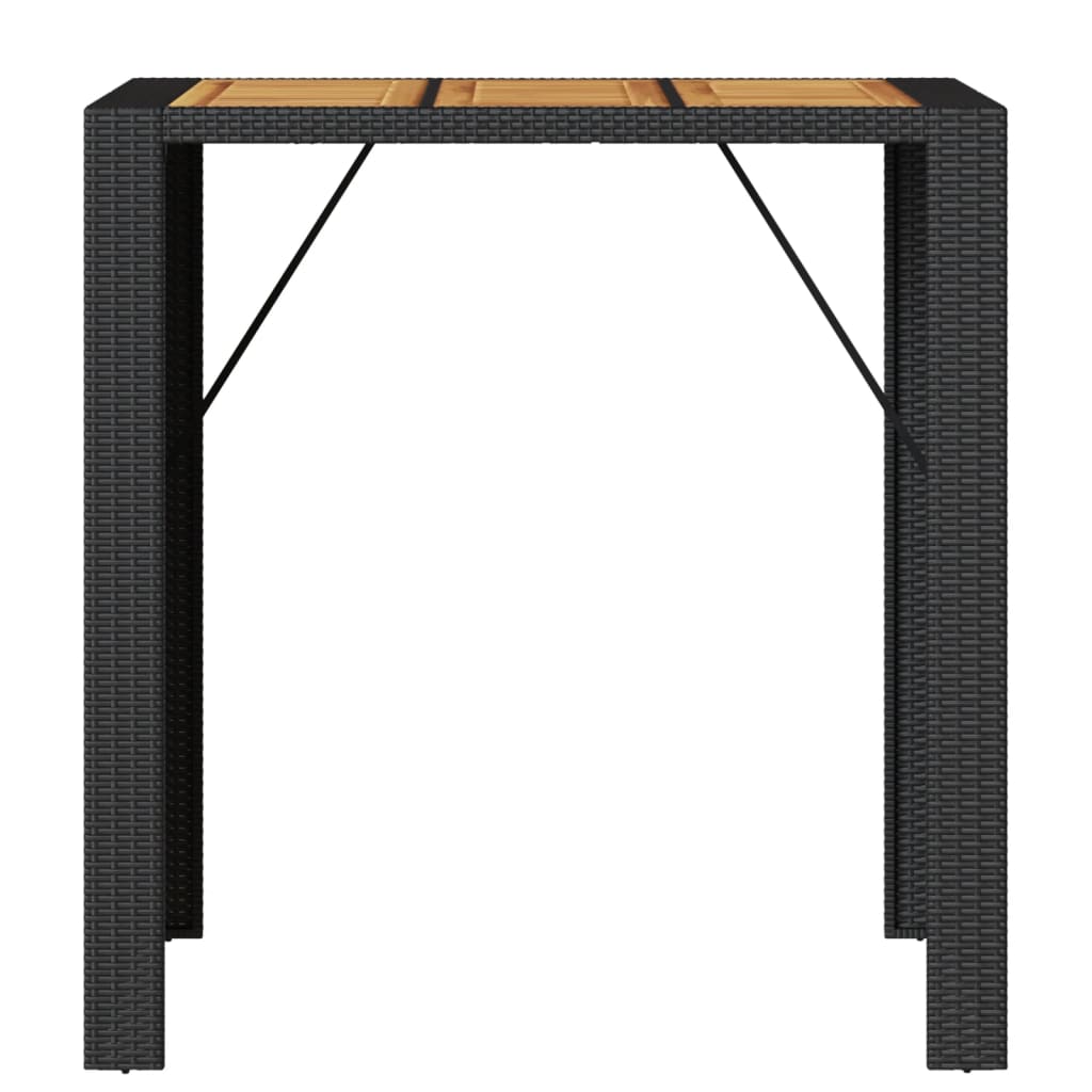 Mesa Alta Jardín Superficie Madera Ratán Pe