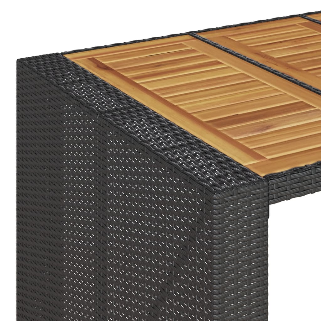 Mesa Alta Jardín Superficie Madera Ratán Pe