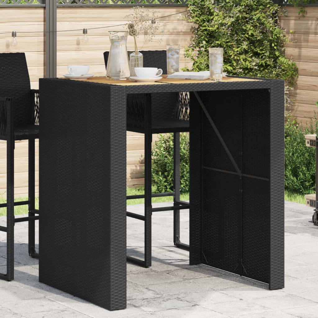 Mesa Alta Jardín Superficie Madera Ratán Pe