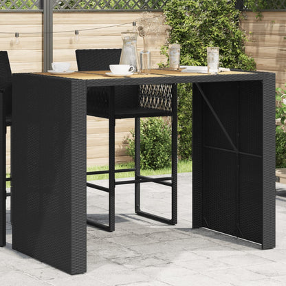 Mesa Alta Jardín Superficie Madera Ratán Pe