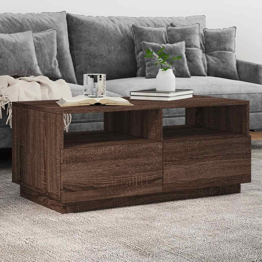 Mesa De Centro Con Luces Led 90X49X40 Cm