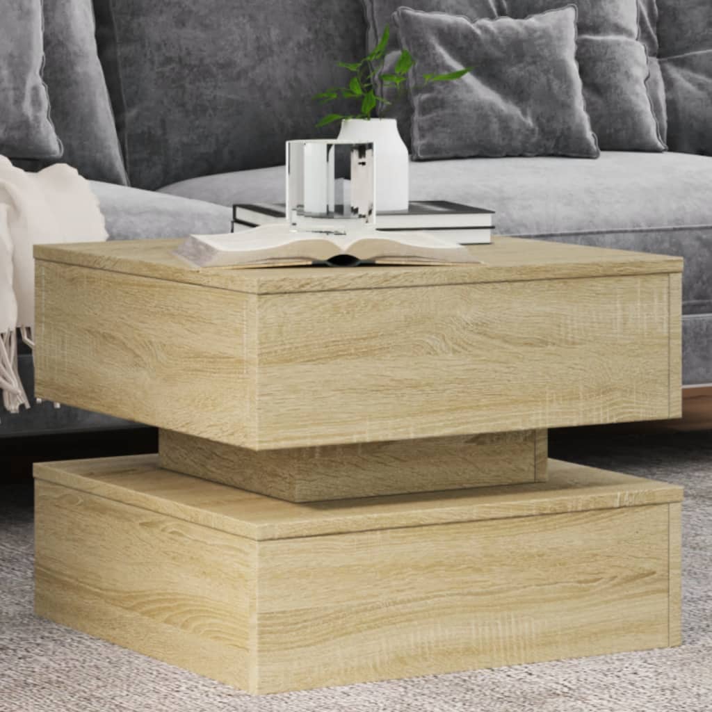 Mesa De Centro Con Luces Led 50X50X40 Cm